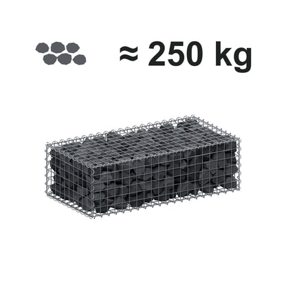 Gabbione 100 cm x 30 cm x 50 cm (L x H x P), maglia 5 cm x 5 cm, spirale