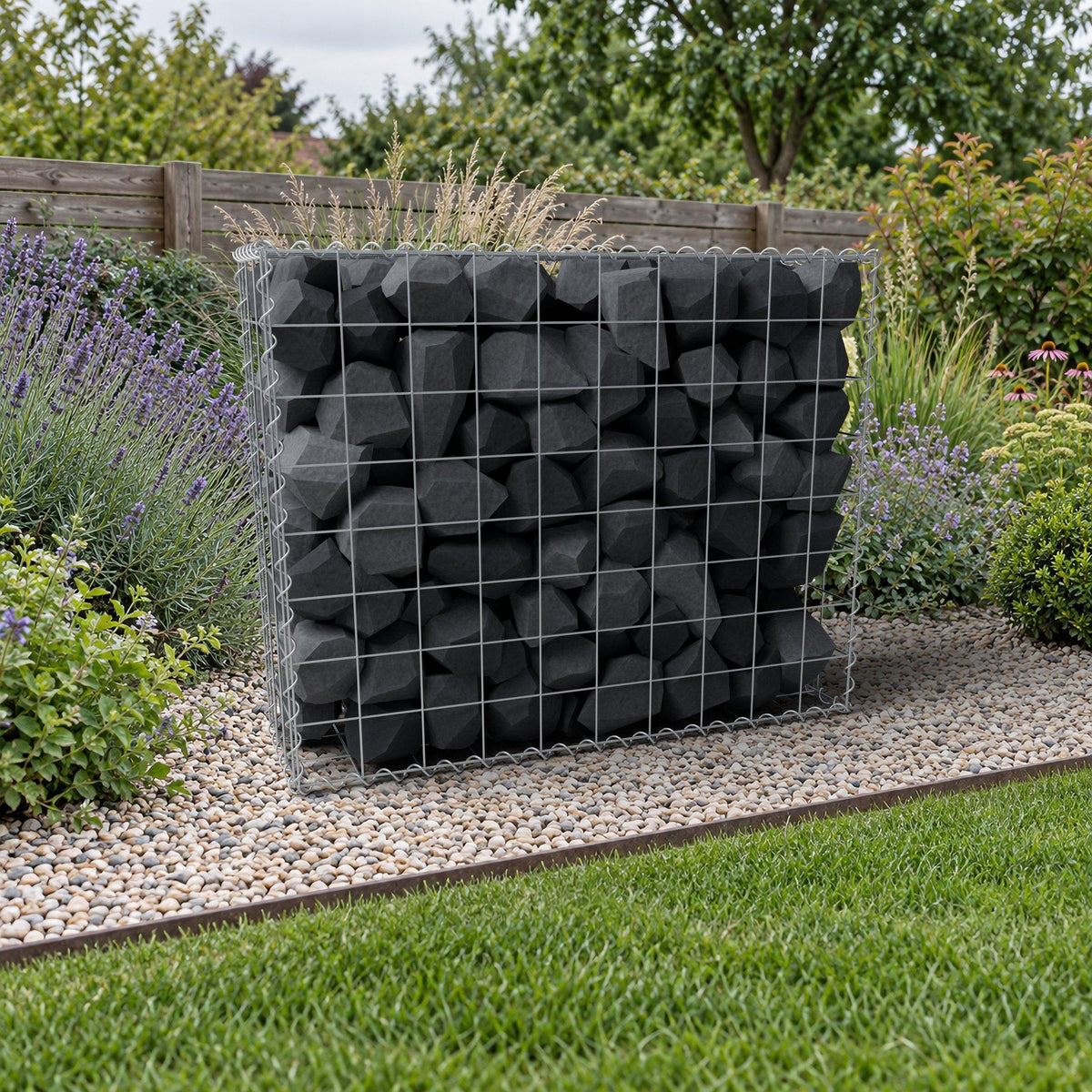 Gabione 100 cm x 80 cm x 30 cm (L x H x T), Maschenweite 10 cm x 10 cm, Spirale