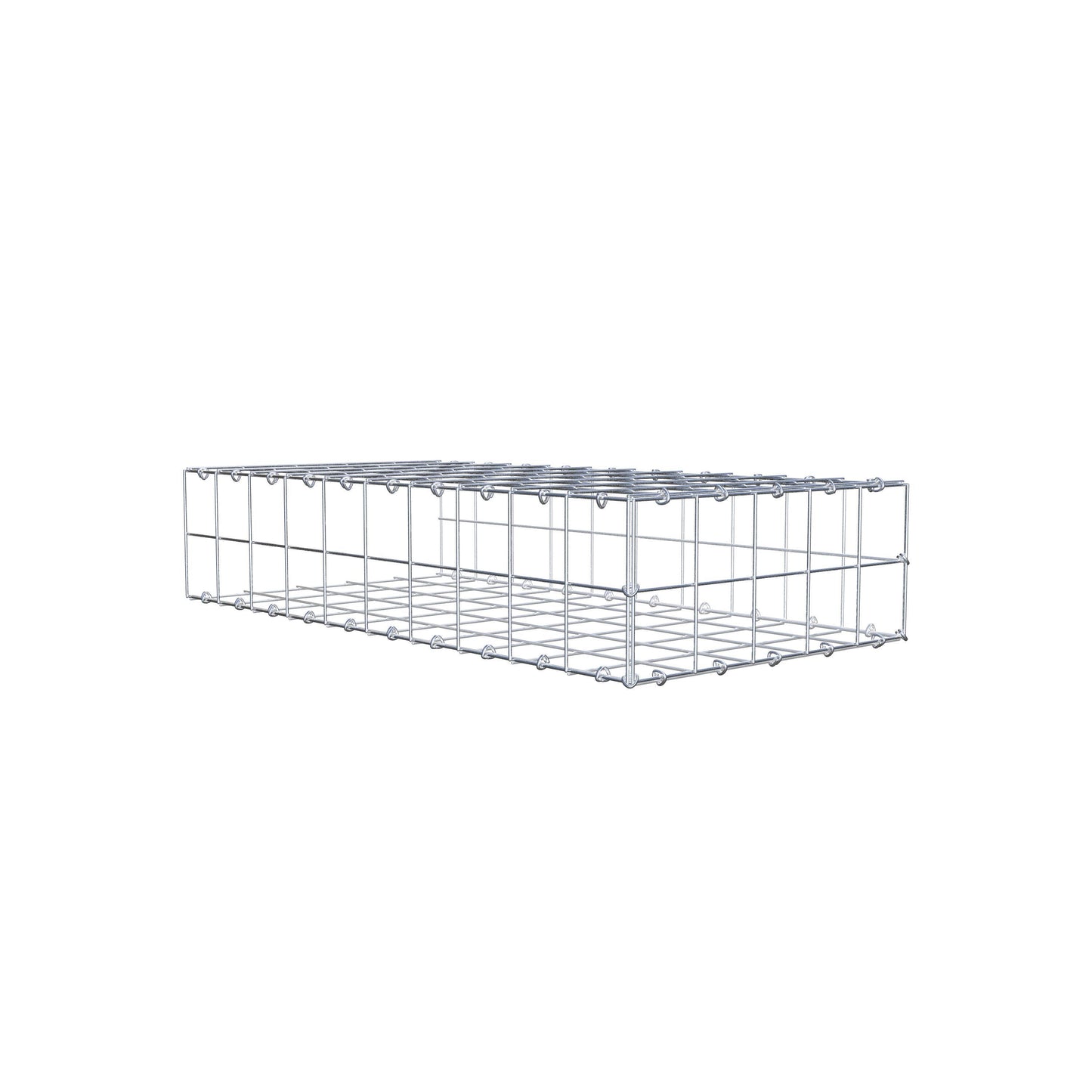 Type 2 oplegkorf 100 cm x 20 cm x 50 cm (L x H x D), maaswijdte 10 cm x 10 cm, C-ring
