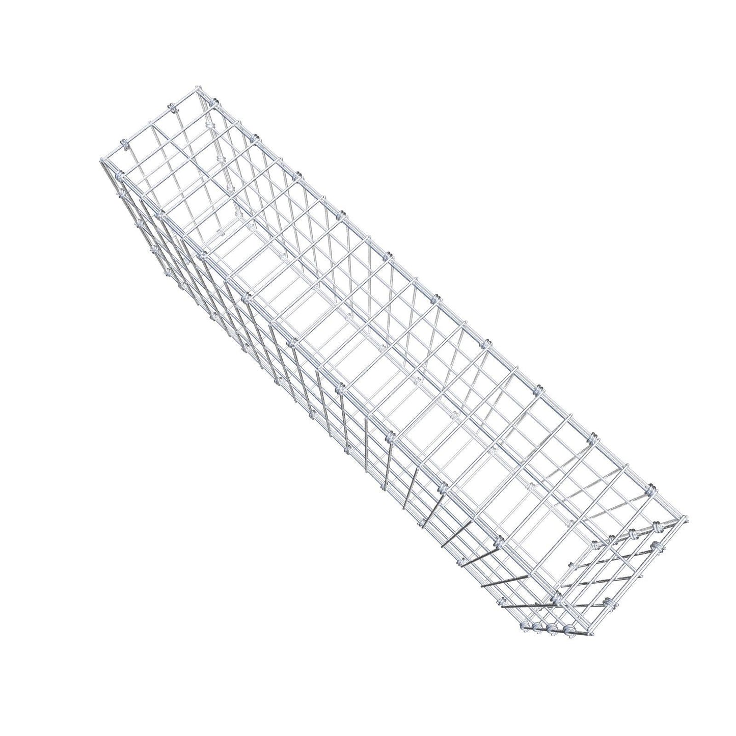 Gabião 100 cm x 40 cm x 20 cm (C x A x P), malhagem 5 x 10 cm, anel espiral