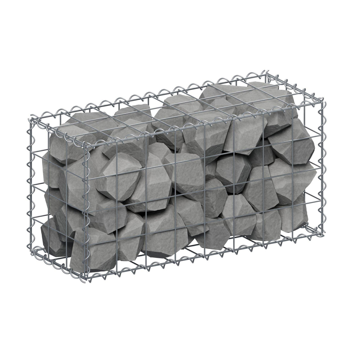 Gabião 80 cm x 40 cm x 30 cm (C x A x P), malhagem 10 cm x 10 cm, espiral