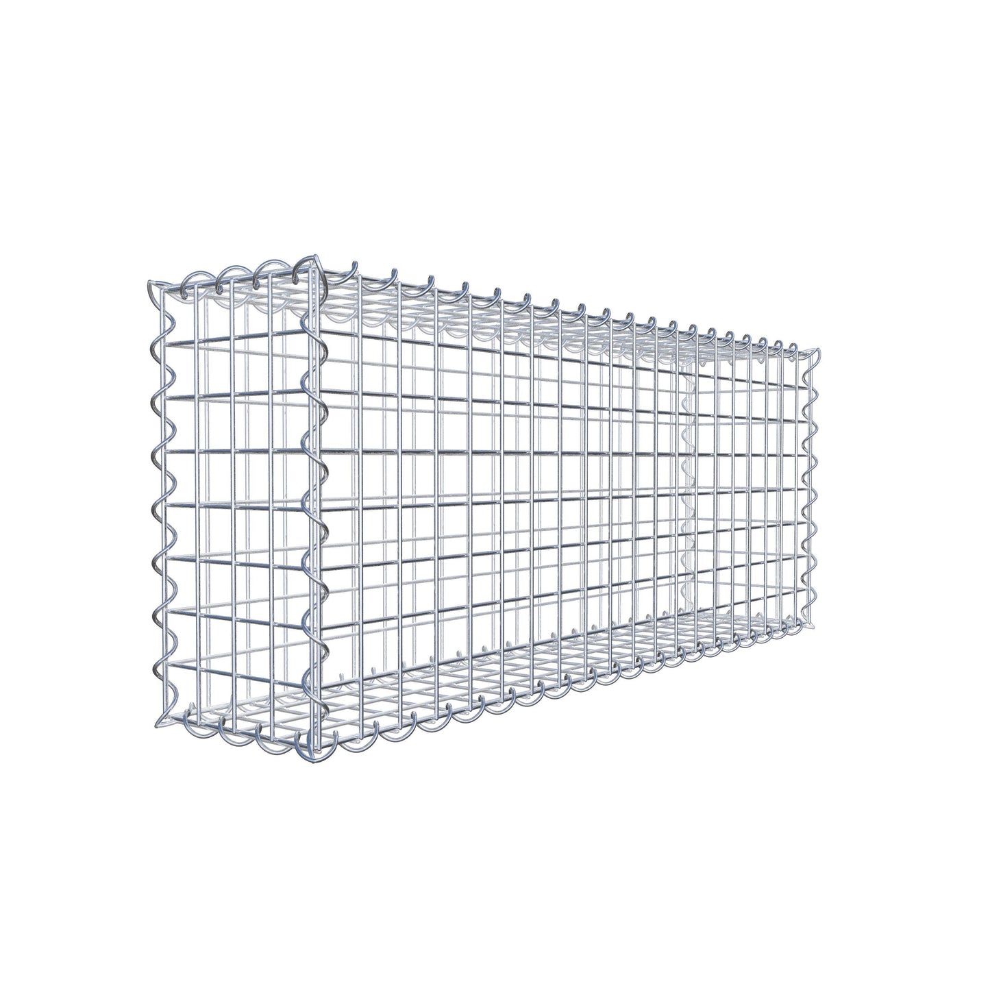 Gabbione 100 cm x 40 cm x 20 cm (L x H x P), maglia 5 cm x 5 cm, spirale