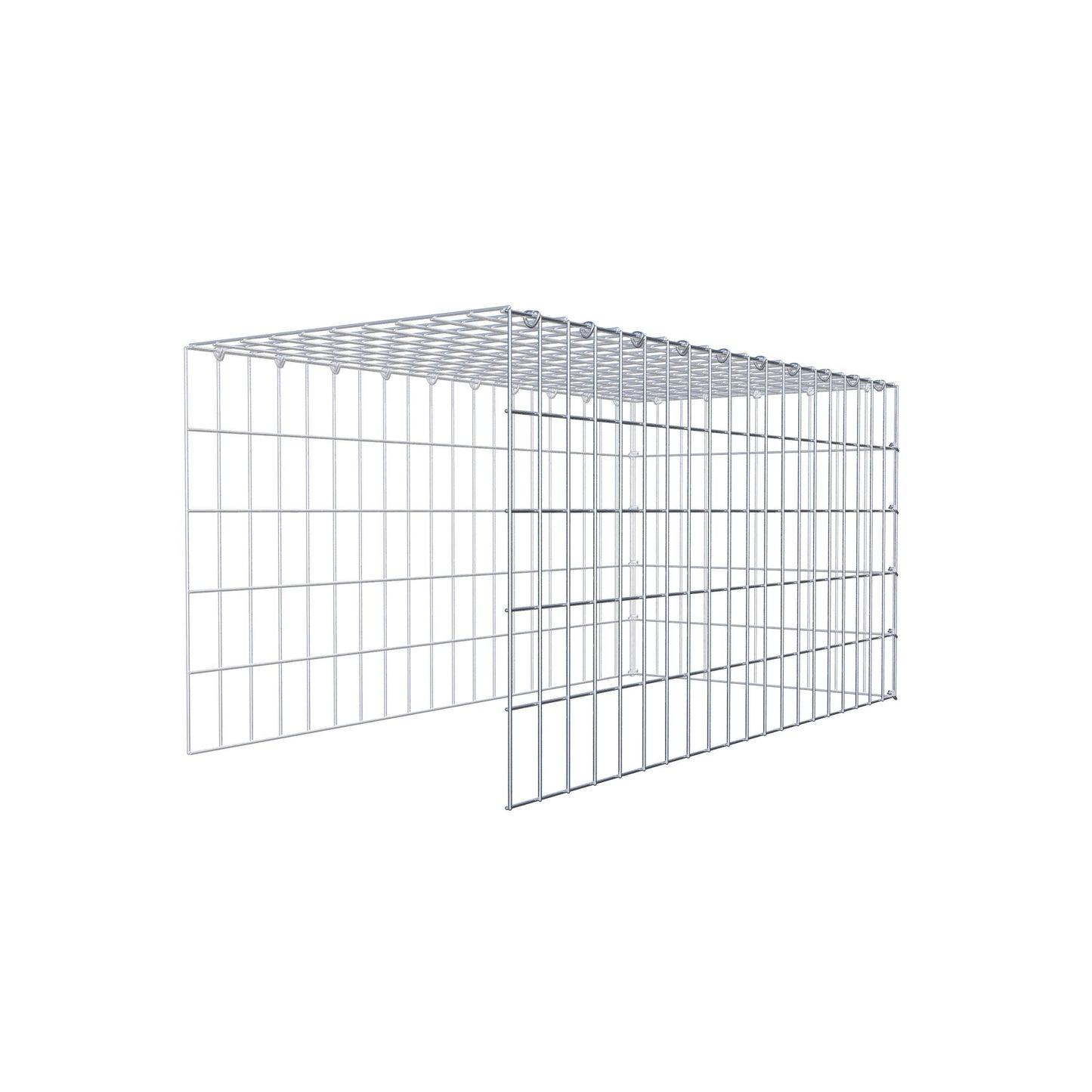 Monteret gabion type 4 100 cm x 50 cm x 50 cm (L x H x D), maskestørrelse 5 cm x 10 cm, C-ring