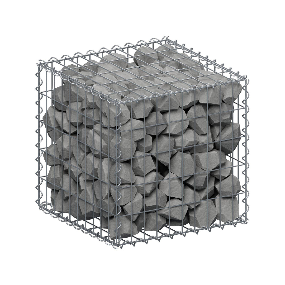Gabbione 50 cm x 50 cm x 50 cm (L x H x P), maglia 5 cm x 10 cm, spirale