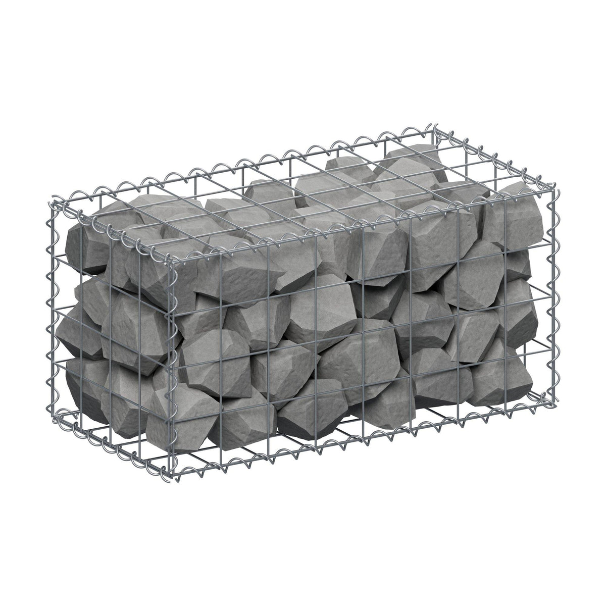 Gabião 80 cm x 40 cm x 40 cm (C x A x P), malhagem 10 cm x 10 cm, espiral