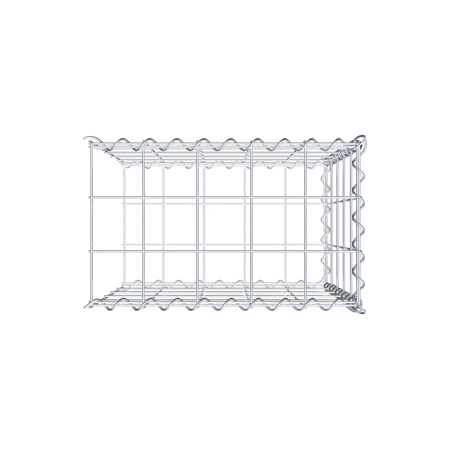 Gabião tipo 2 50 cm x 50 cm x 30 cm (C x A x P), malhagem 10 cm x 10 cm, espiral