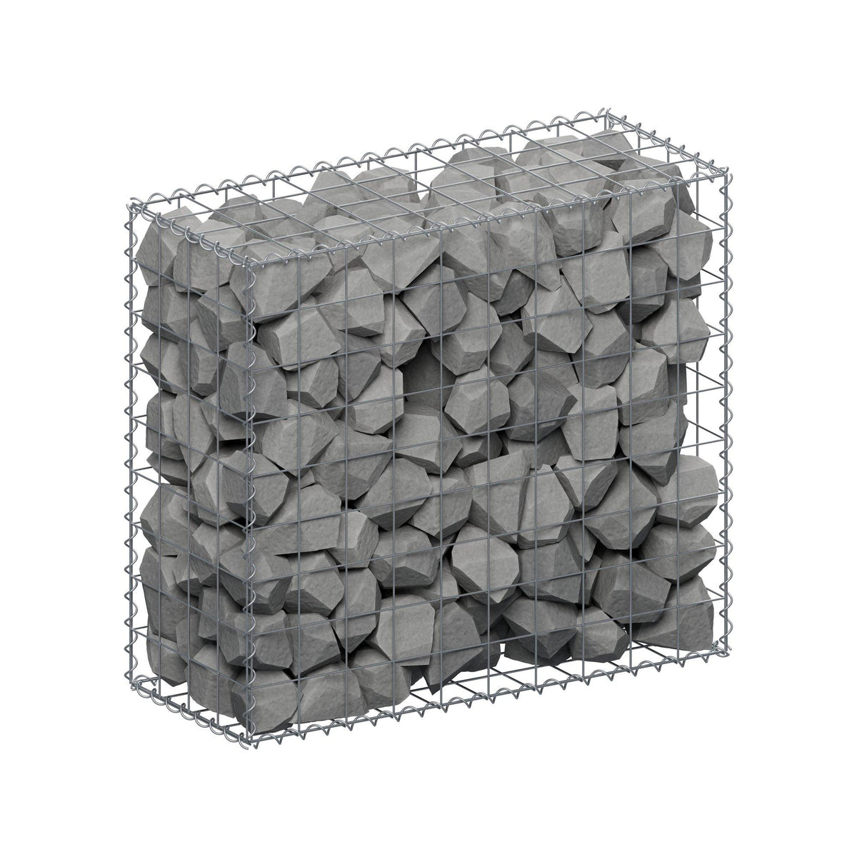 Gabião 100 cm x 90 cm x 40 cm (C x A x P), malhagem 10 cm x 10 cm, espiral