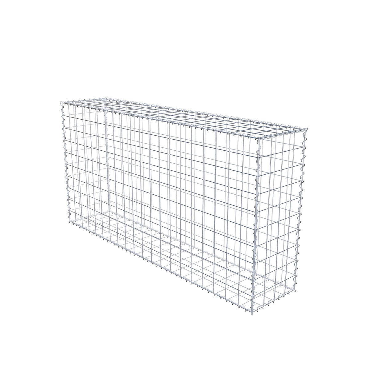 Gabião 200 cm x 100 cm x 40 cm (C x A x P), malhagem 10 cm x 10 cm, espiral