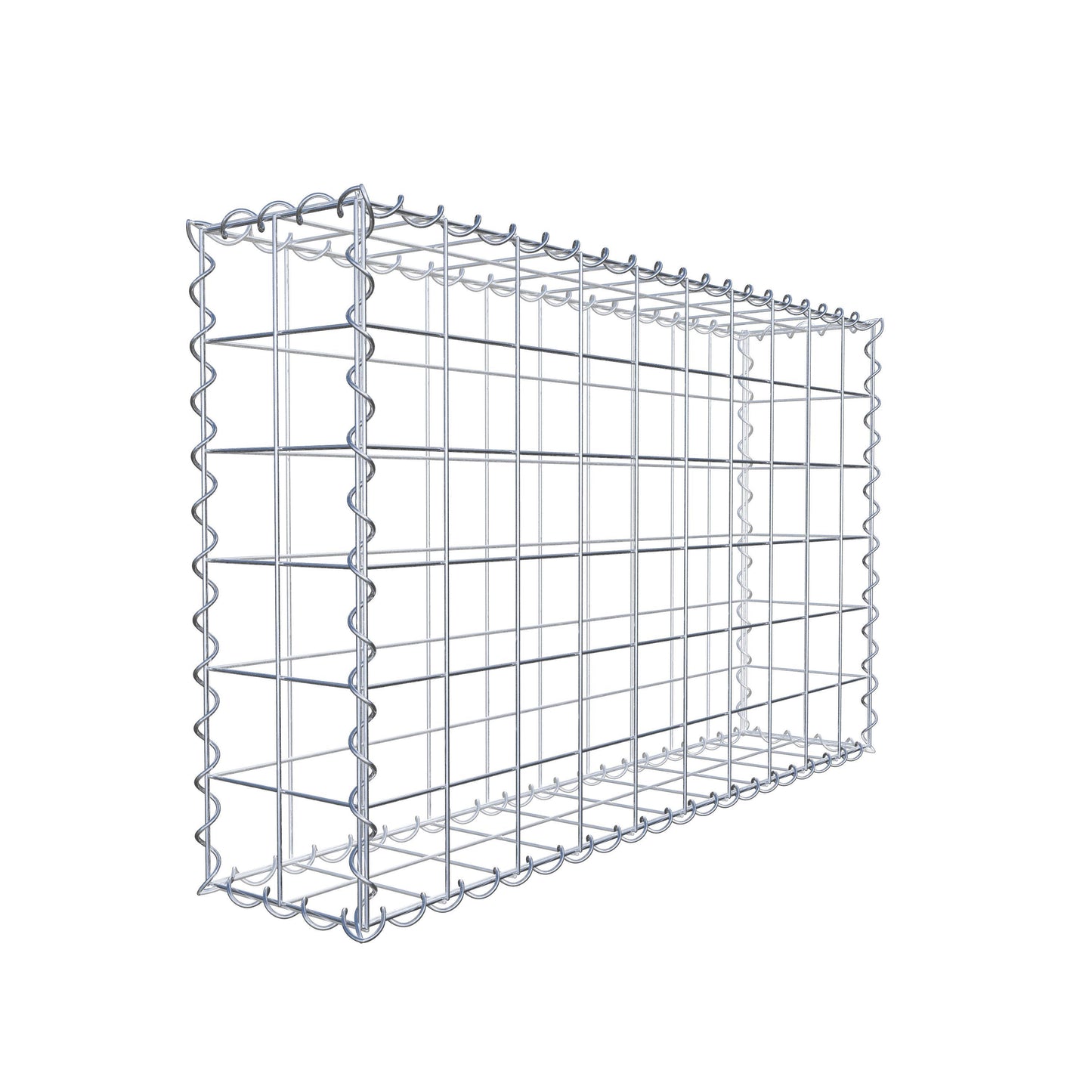 Gabion 100 cm x 60 cm x 20 cm (L x H x D), maskstorlek 10 cm x 10 cm, spiral
