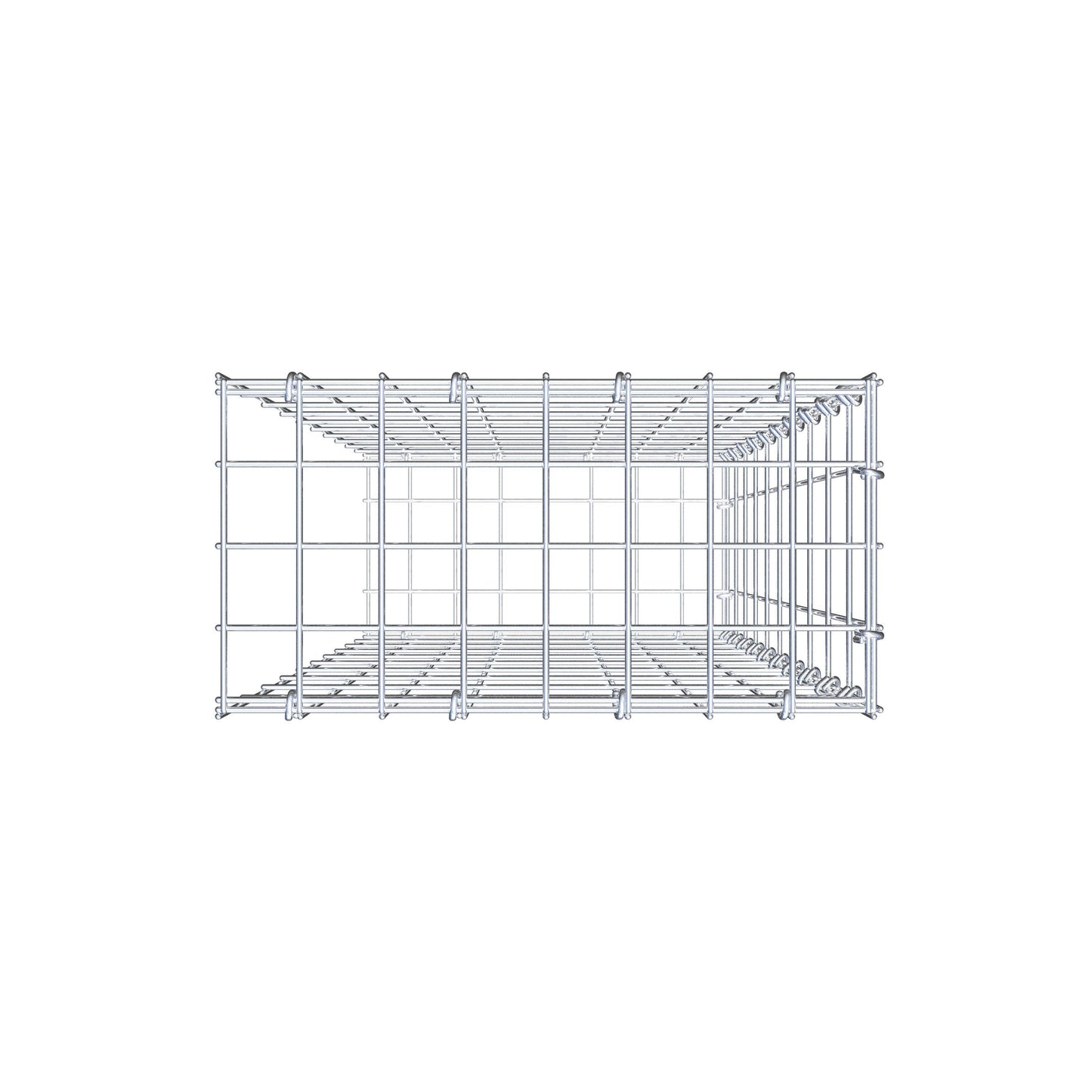 Monteret gabion type 2 100 cm x 40 cm x 20 cm, maskestørrelse 5 cm x 10 cm, C-ring