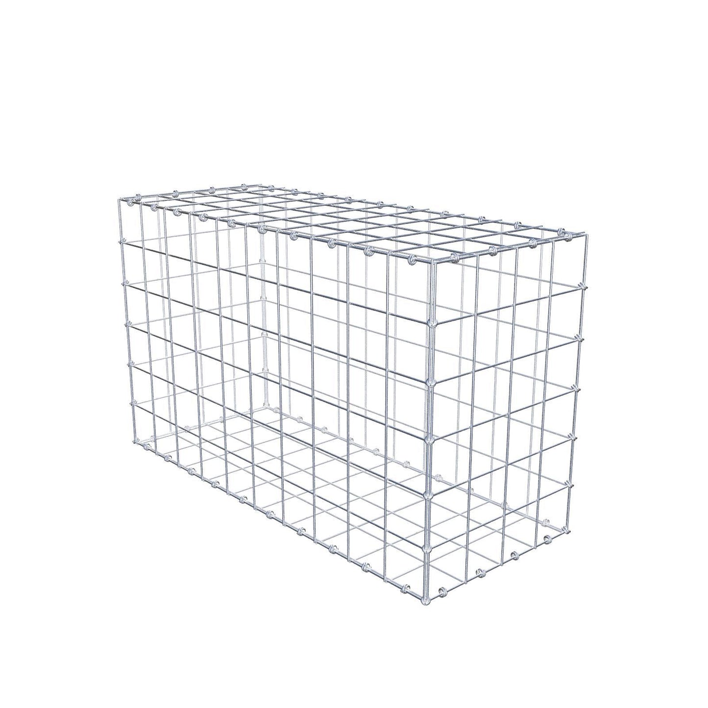 Gabione 100 cm x 60 cm x 40 cm (L x H x T), Maschenweite 10 x 10 cm, Spiralring