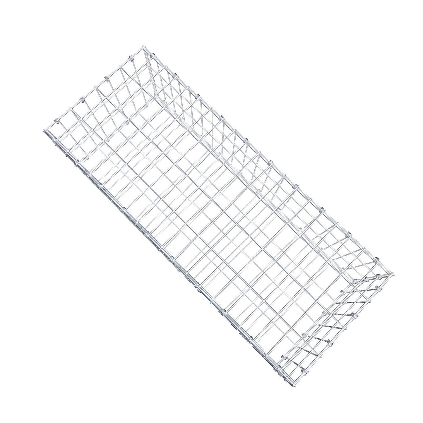 Gabião 100 cm x 30 cm x 40 cm (C x A x P), malhagem 5 x 10 cm, anel espiral