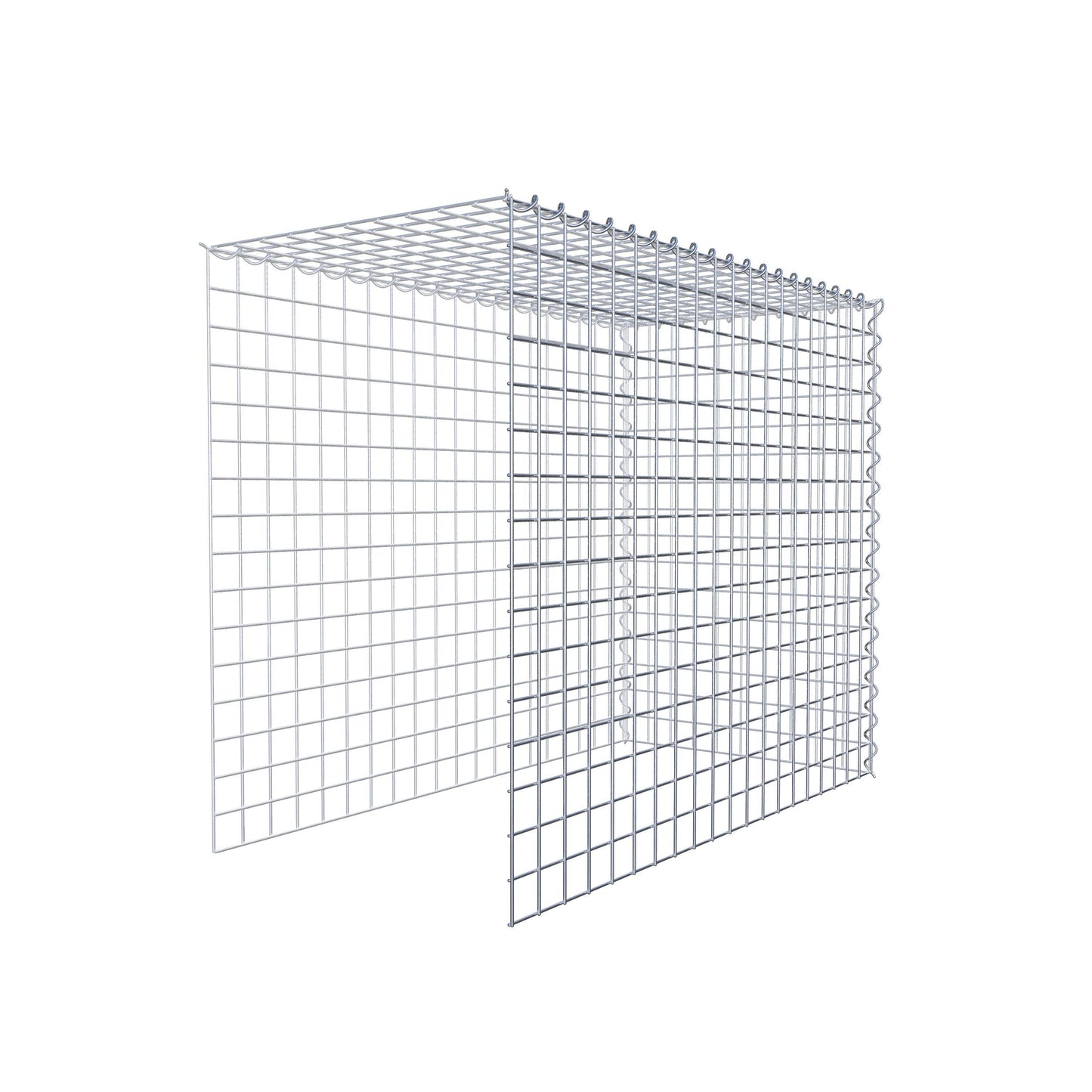 Gabião Tipo 4 100 cm x 80 cm x 50 cm (C x A x P), malhagem 5 cm x 5 cm, espiral