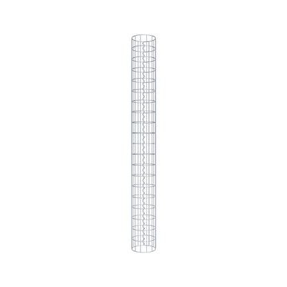 Columna de gaviones redonda de 22 cm de diámetro, 200 cm de altura, malla de 5 cm x 10 cm