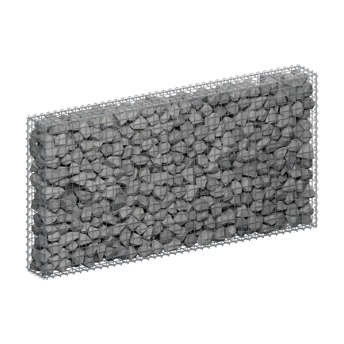 Gabião 200 cm x 100 cm x 20 cm (C x A x P), malhagem 5 cm x 5 cm, espiral