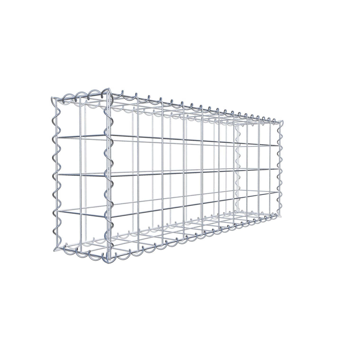 Gabião 100 cm x 40 cm x 20 cm (C x A x P), malhagem 10 cm x 10 cm, espiral