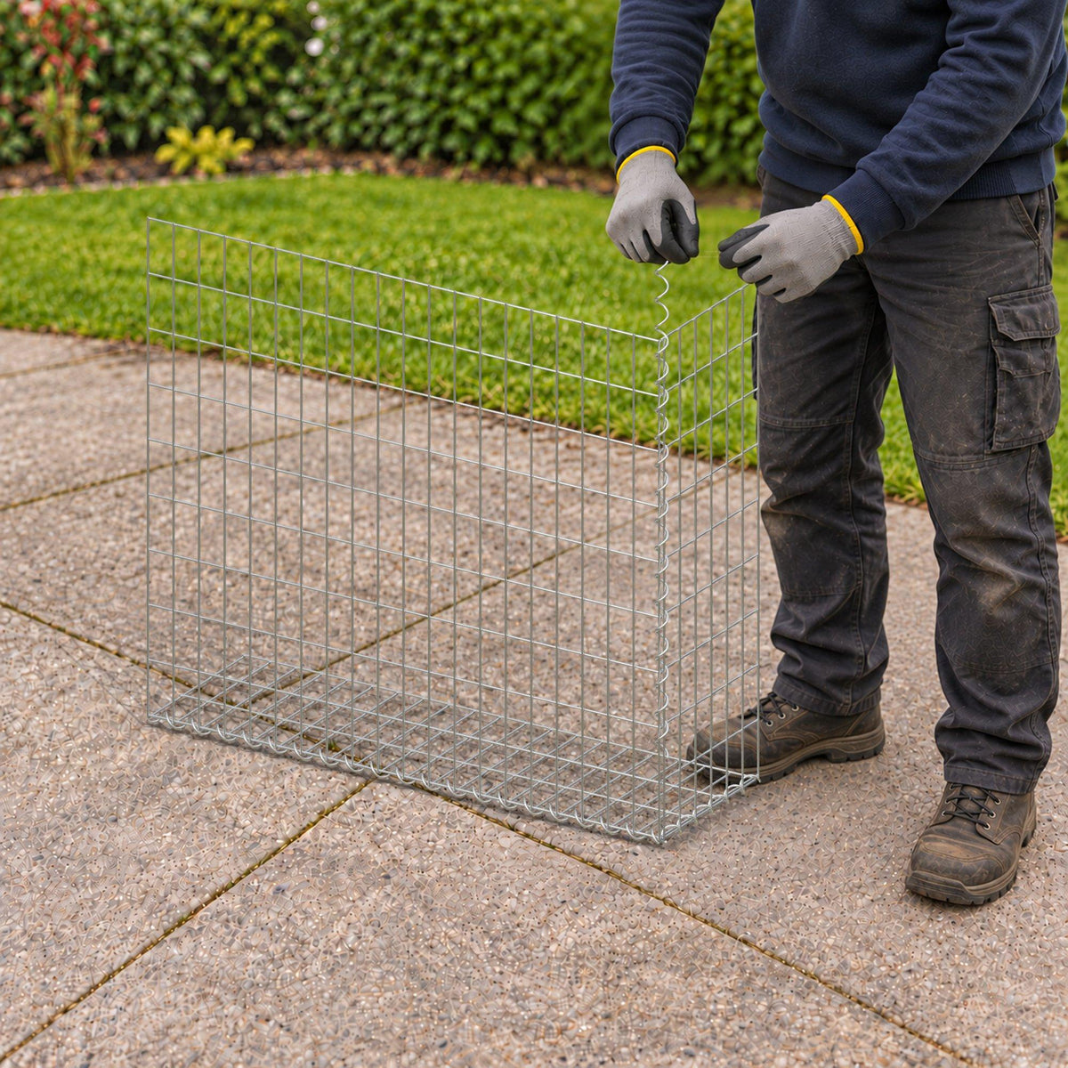 Gabion 100 cm x 90 cm x 30 cm (L x H x P), mailles 5 cm x 10 cm, spirale