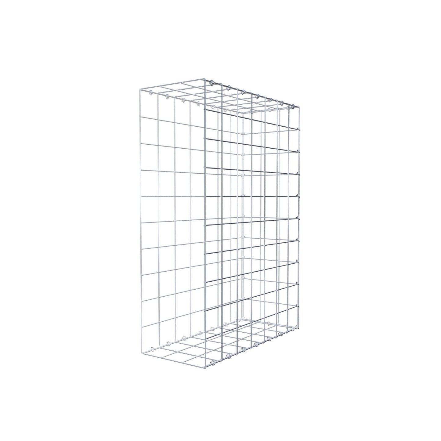 Monteret gabion type 2 100 cm x 70 cm x 30 cm (L x H x D), maskestørrelse 10 cm x 10 cm, C-ring
