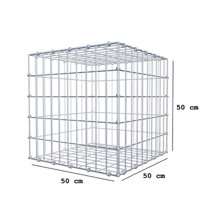 Gabião 50 cm x 50 cm x 50 cm (C x A x P), malhagem 5 x 10 cm, anel espiral