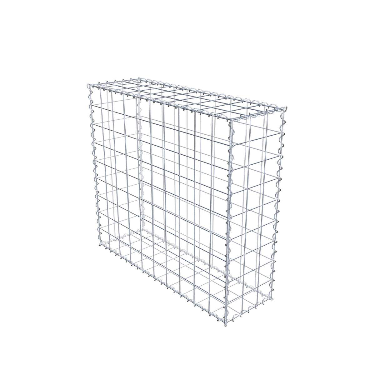 Gabião 100 cm x 90 cm x 30 cm (C x A x P), malhagem 10 cm x 10 cm, espiral