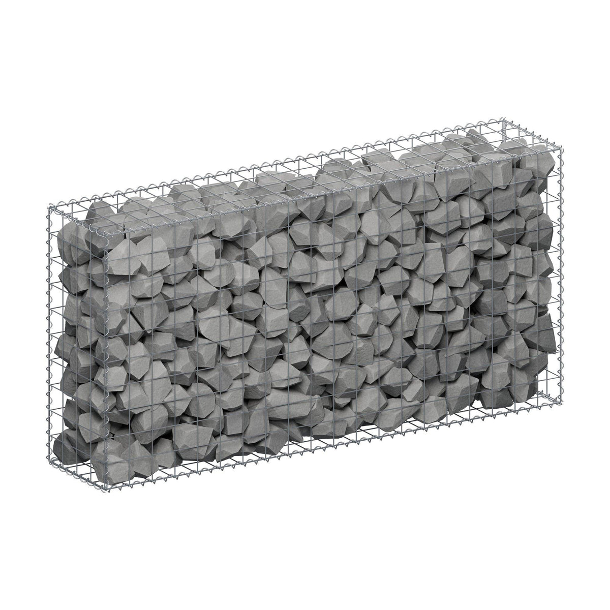 Gabião 200 cm x 100 cm x 40 cm (C x A x P), malhagem 10 cm x 10 cm, espiral