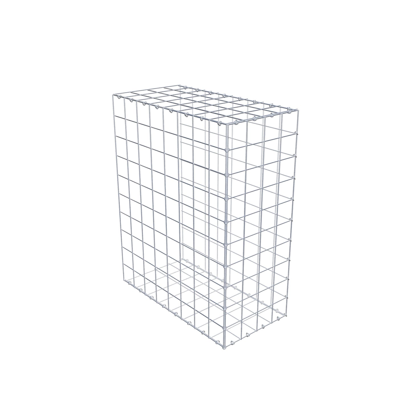 Monteret gabion type 2 100 cm x 80 cm x 40 cm (L x H x D), maskestørrelse 10 cm x 10 cm, C-ring