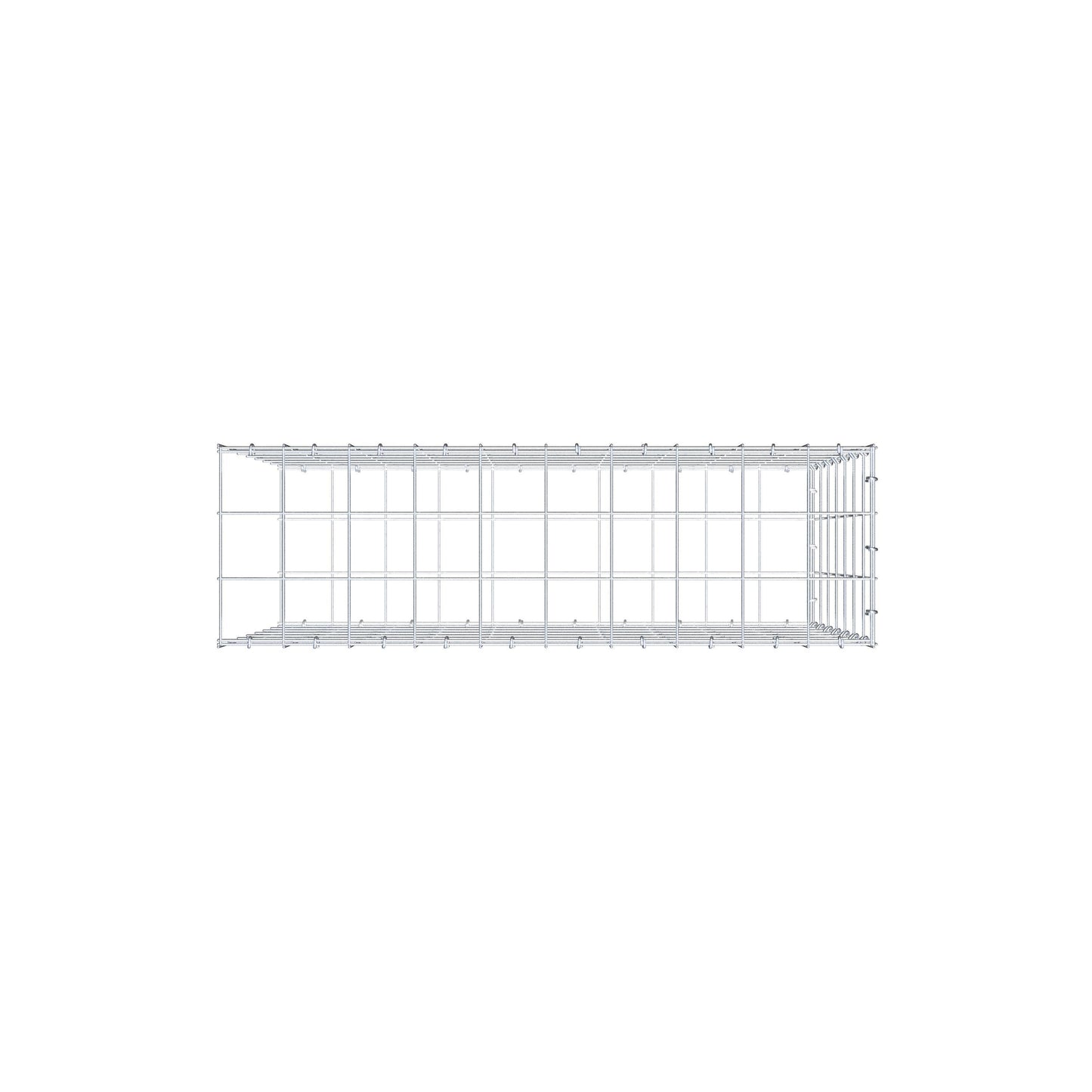 Monteret gabion type 2 100 cm x 70 cm x 30 cm (L x H x D), maskestørrelse 10 cm x 10 cm, C-ring