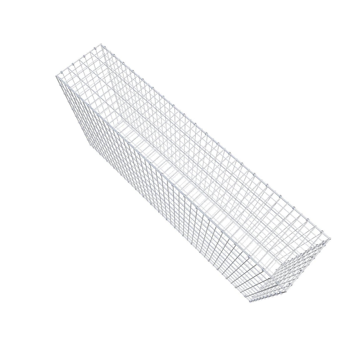 Gabion 200 cm x 100 cm x 40 cm (L x H x D), maskestørrelse 5 x 10 cm, spiralring