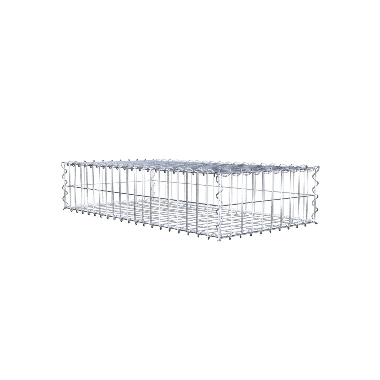 Gabião 100 cm x 20 cm x 50 cm (C x A x P), malhagem 5 cm x 10 cm, espiral