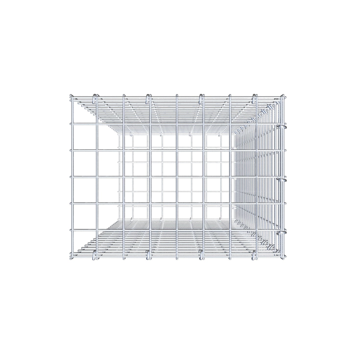 Mounted gabion type 2 100 cm x 40 cm x 30 cm (L x H x D), mesh size 5 cm x 5 cm, C-ring