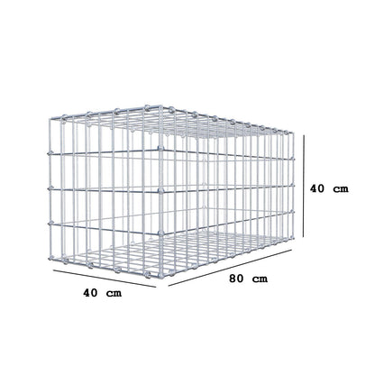Gabion 80 cm x 40 cm x 40 cm (L x H x D), maskestørrelse 5 x 10 cm, spiralring