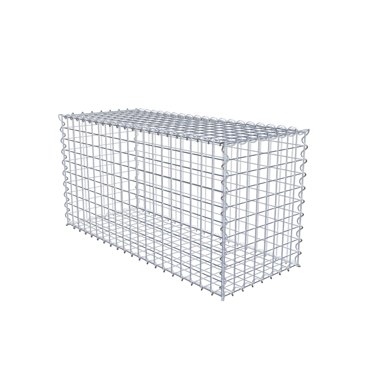 Gabbione 100 cm x 50 cm x 40 cm (L x H x P), maglia 5 cm x 5 cm, spirale