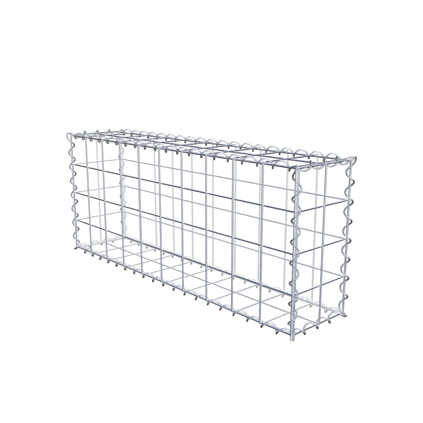 Gabião 100 cm x 40 cm x 20 cm (C x A x P), malhagem 10 cm x 10 cm, espiral