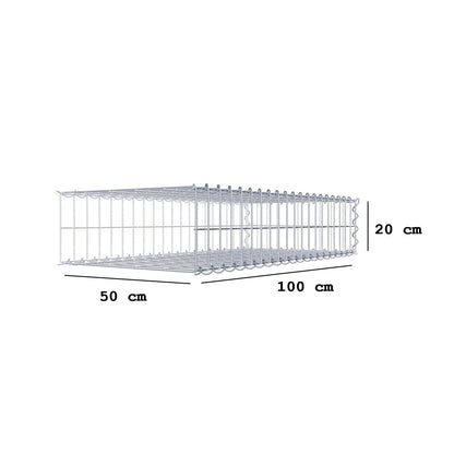 Gabbione aggiuntivo tipo 2 100 cm x 20 cm x 50 cm (L x A x P), maglia 5 cm x 10 cm, spirale