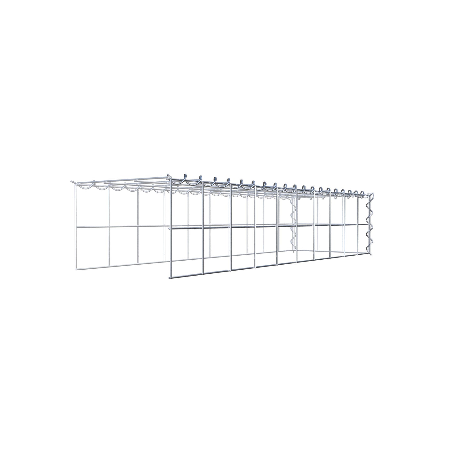 Extra gabion typ 4 100 cm x 20 cm x 30 cm (L x H x D), maskstorlek 10 cm x 10 cm, spiral
