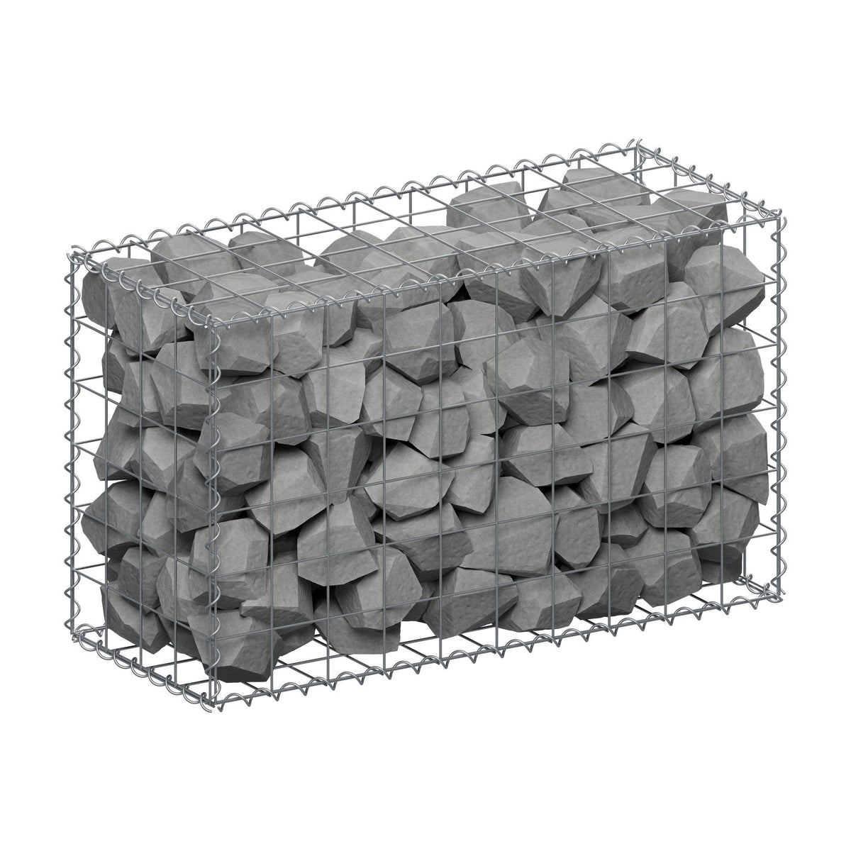 Gabião 100 cm x 60 cm x 40 cm (C x A x P), malhagem 10 cm x 10 cm, espiral