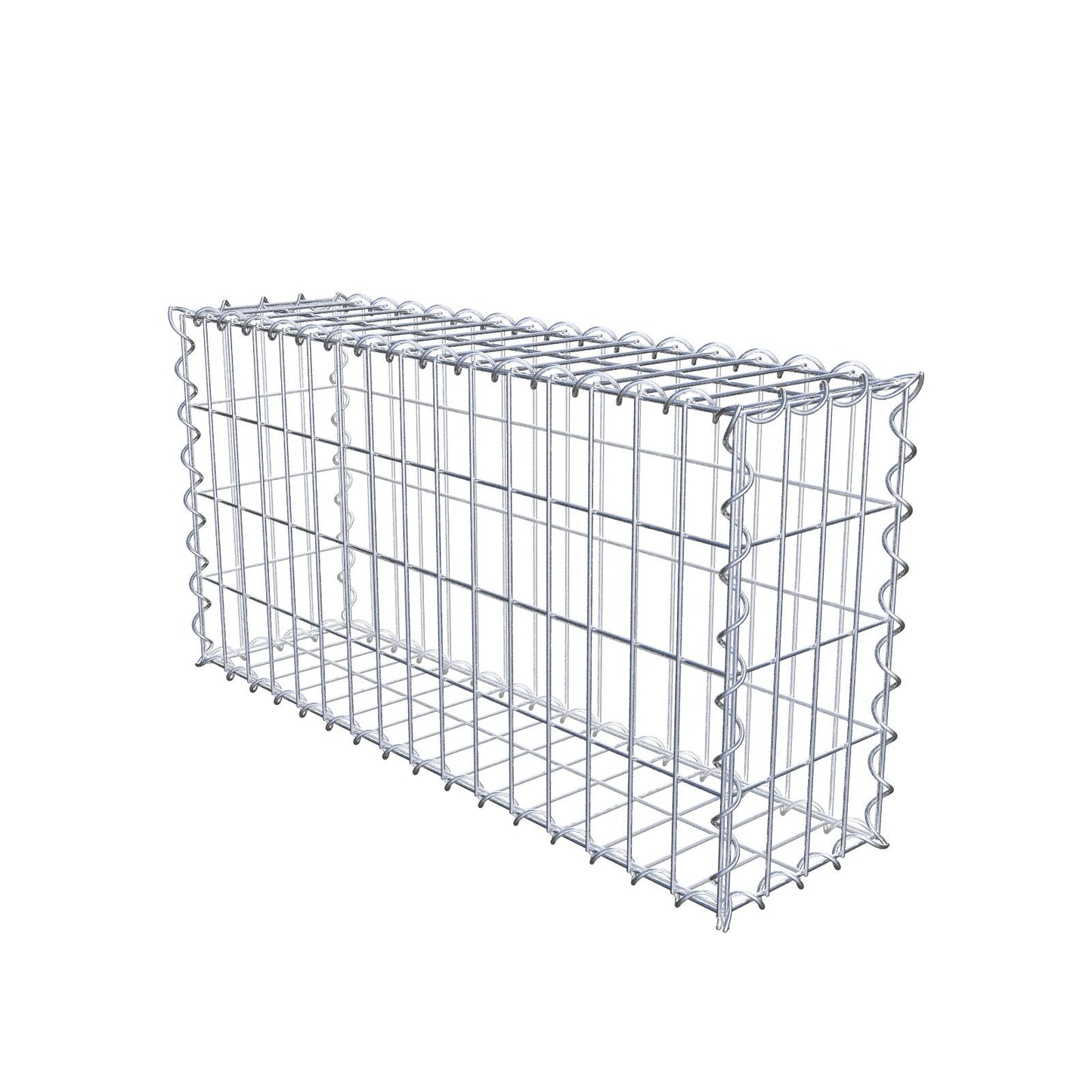 Gabião 80 cm x 40 cm x 20 cm (C x A x P), malhagem 5 cm x 10 cm, espiral
