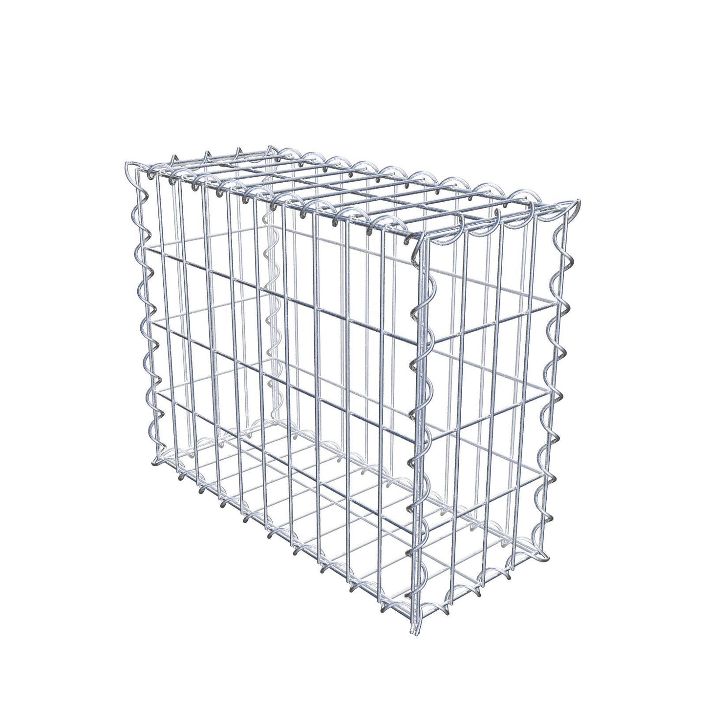 Schanskorf 50 cm x 40 cm x 20 cm (L x H x D), maaswijdte 5 cm x 10 cm, spiraalvormig