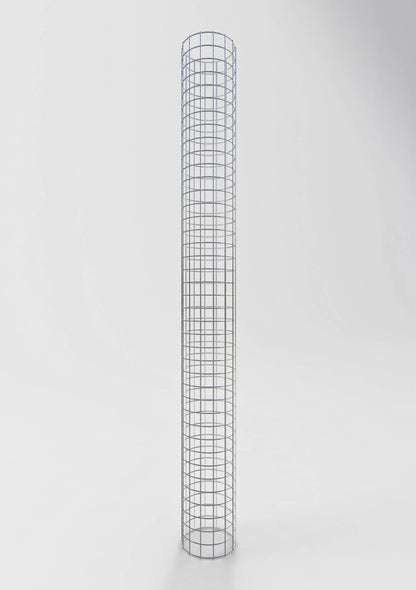 Rund gabionsøjle, varmgalvaniseret, 22 cm diameter, 200 cm højde, MW 5 cm x 5 cm