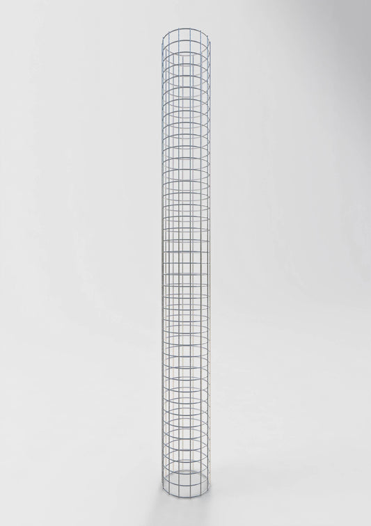 Rund gabionsøjle, varmgalvaniseret, 22 cm diameter, 200 cm højde, MW 5 cm x 5 cm