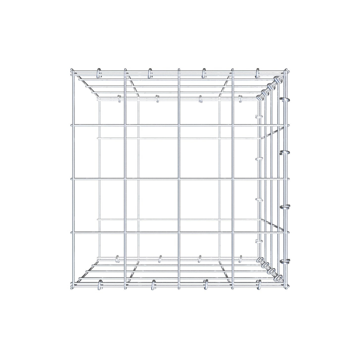 Fourche rapportée type 2 40 cm x 40 cm x 40 cm (L x H x P), mailles 10 cm x 10 cm, anneau en C