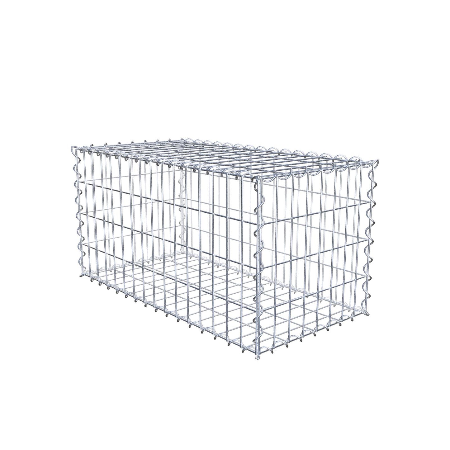 Gabião 80 cm x 40 cm x 40 cm (C x A x P), malhagem 5 cm x 10 cm, espiral