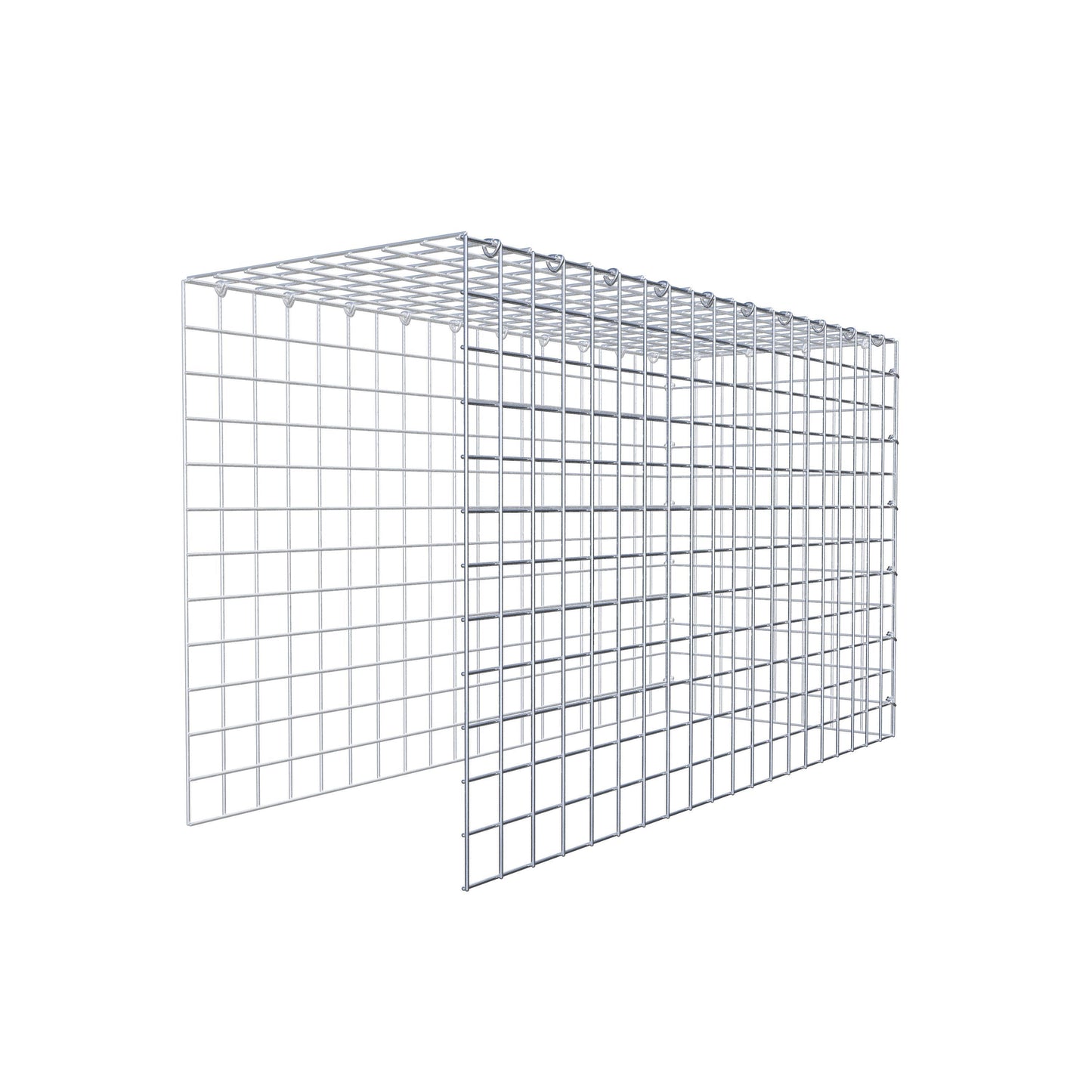 Gavión acoplable tipo 4 100 cm x 60 cm x 40 cm (L x A x P), malla 5 cm x 5 cm, anillo en C