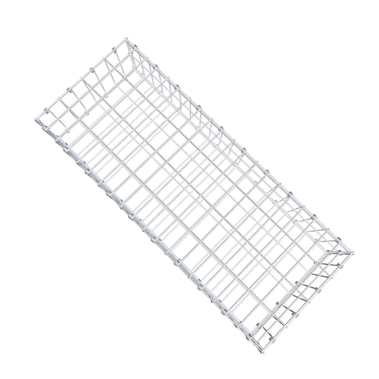 Gabião 100 cm x 20 cm x 40 cm (C x A x P), malhagem 5 x 10 cm, anel espiral