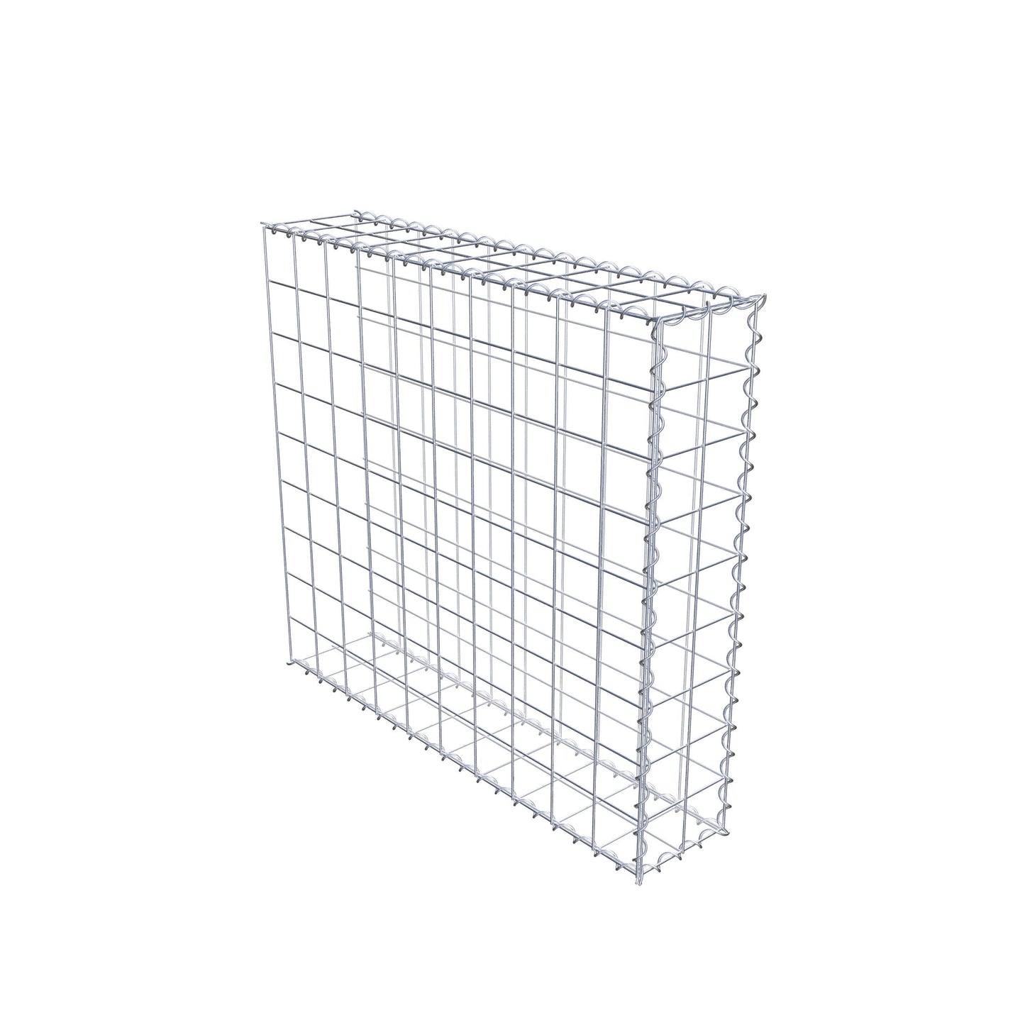 Gabion rapporté type 2 100 cm x 90 cm x 20 cm (L x H x P), mailles 10 cm x 10 cm, spirale