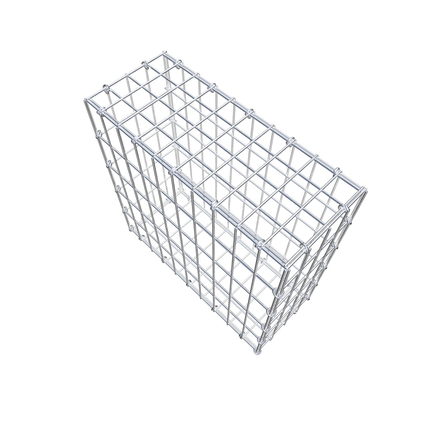 Gabion 50 cm x 50 cm x 20 cm (L x H x P), mailles 5 cm x 10 cm, anneau en C