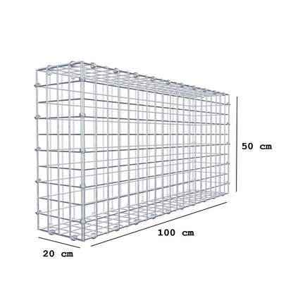 Gabion 100 cm x 50 cm x 20 cm (L x H x D), mesh size 5 x 5 cm, spiral ring