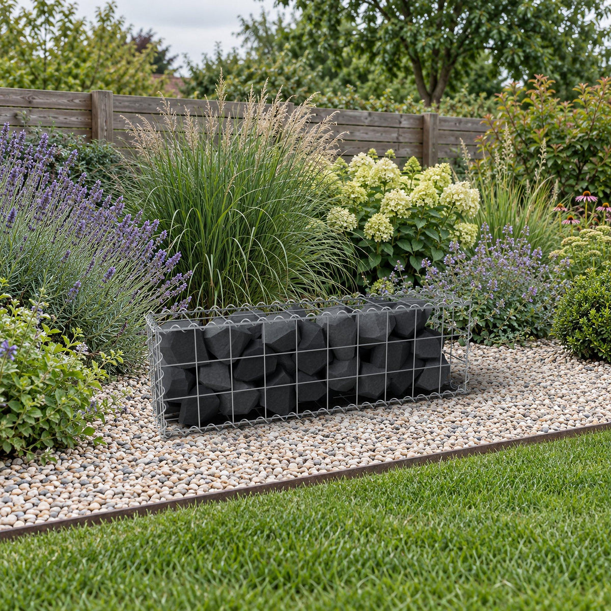 Gabion 100 cm x 30 cm x 20 cm (L x H x P), mailles 10 cm x 10 cm, spirale