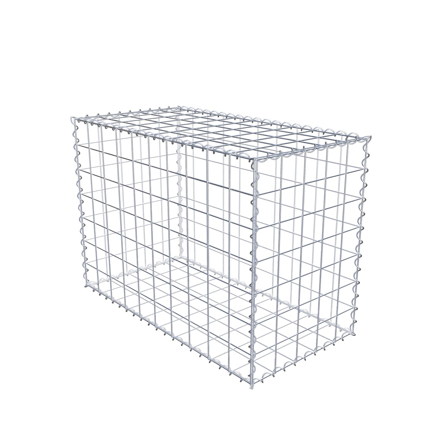 Gabião 100 cm x 70 cm x 50 cm (C x A x P), malhagem 10 cm x 10 cm, espiral