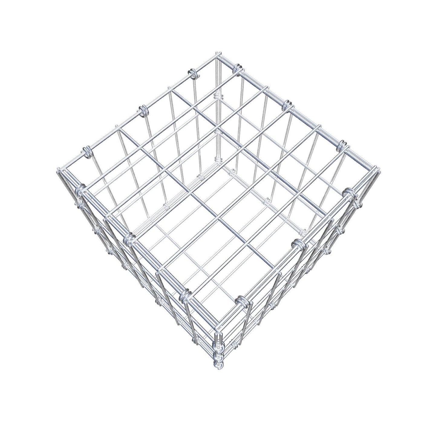 Gabião 30 cm x 30 cm x 30 cm (C x A x P), malhagem 5 x 10 cm, anel espiral